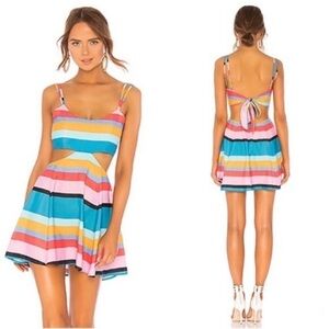 Lovers & Friends Teal, Orange, Pink Cut Out Dress